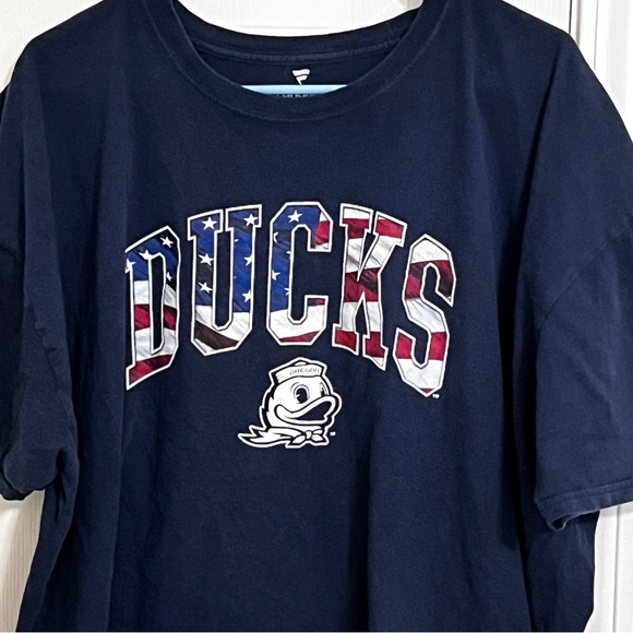 Fanatics mens navy Oregon Ducks American flag letter T-shirt Size 4XL NCAA EUC - Picture 2 of 4